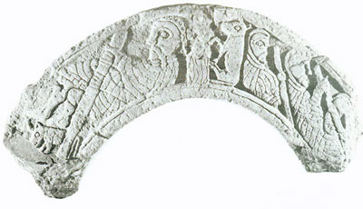 Arch from stone building in Pictish capital Fortriu/Forteviot